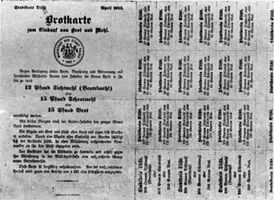 Tilsit, Stadt, Stadtkreis Tilsit Tilsit, Brotkarte der Stadt vom April 1915 