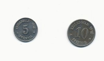 Tilsit, Stadt, Stadtkreis Tilsit Tilsit, Notgeld Zellstofffabrik Waldhof Tilsit Vorderseite und Rückseite 