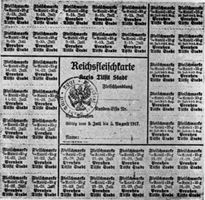 Tilsit, Stadt, Stadtkreis Tilsit Tilsit, Fleischkarte der Stadt vom 9. Juli bis 5. August 1917 