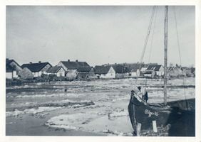 Gilge, Kreis Labiau Gilge, Ortsansicht, Gilge mit Eisschollen Labiau, Orte im Kreis