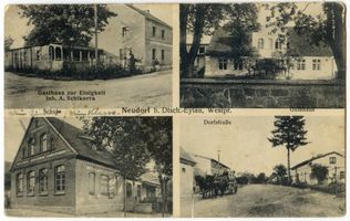Neudorf Kr. Rosenberg, Kreis Rosenberg Neudorf Kr. Rosenberg, Gasthaus, Gutshaus, Schule, Dorfstraße 