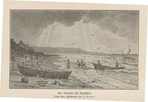 Rauschen Kr. Samland, Kreis Samland Rauschen Kr. Samland, Am Strand bei Rauschen (Zeichnung) Rauschen, Strand