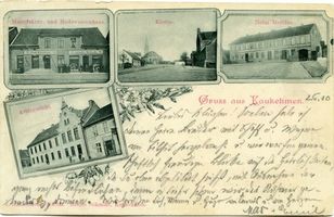 Kuckerneese, Ort, Kreis Elchniederung Kaukehmen, Manufaktur-und Modewarenhaus, Kirche, Hotel Mertius, Amtsgericht 