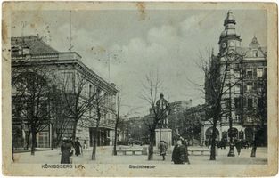 Königsberg (Pr.), Stadtkreis Königsberg Paradeplatz Königsberg, Stadttheater und Schillerdenkmal XII Königsberg, Stadttheater
