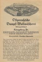 Königsberg (Pr.), Stadtkreis Königsberg Königsberg, Ostpreußische Dampf- Wollwäscherei, Aktiengesellschaft Königsberg, Anzeigen