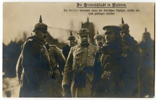  Masuren, Winterschlacht - Der Kaiser betrachtet sibirischen Gefangenen Мазурия, зимняя битва — кайзер осматривает сибирского пленного