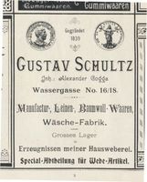 Königsberg (Pr.), Stadtkreis Königsberg Wassergasse 16-18 Königsberg (Pr.), Wassergasse, Wäsche-Fabrik, Gustav Schultz Königsberg, Anzeigen