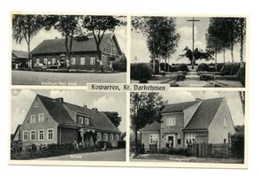 Kleinfriedeck, Kreis Angerapp Kowarren, Gasthaus, Heldenfriedhof, Schule, Postagentur 