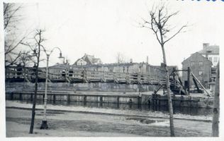 Memel, Stadt, Stadtkreis Memel Memel, Sogenannte Schaukelbrücke mit Speicher Ostpreußen, Zweiter Weltkrieg und das Ende