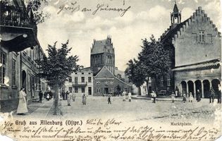 Allenburg, Stadt, Kreis Wehlau Allenburg, Marktplatz Алленбург, рыночная площадь