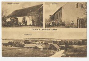 Orlen, Kreis Rößel Orlen (bei Stürlack),  Kreis Rößel, Gasthaus, Schule, Totalansicht 