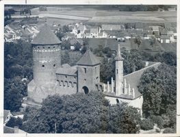 Rößel, Stadt, Kreis Rößel Rößel, Blick vom Kirchturm auf die Burg III 