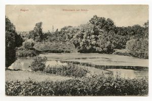 Ragnit, Kreis Tilsit-Ragnit Ragnit, Mühlenteich mit Brücke II 