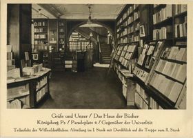 Königsberg (Pr.), Stadtkreis Königsberg  6 Königsberg, Paradeplatz, Gräfe und Unzer, das Haus der Bücher, Wissenschaftliche Abteilung II Königsberg, Gräfe und Unzer, Das Haus der Bücher