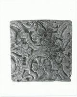 Memel, Stadt, Stadtkreis Memel Memel,  Museum, unglasierte Kachel mit Tapetenmuster ? 