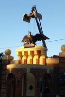 Tilsit, Stadt, Stadtkreis Tilsit Herzog-Albrecht-Platz Tilsit, Herzog-Albrecht-Platz, Restaurierung des Brunnens Тильзит, площадь герцога Альбрехта, реставрация фонтана