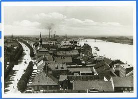 Tilsit, Stadt, Stadtkreis Tilsit Tilsit, Blick vom Turm der Deutschen Kirche nach Westen in die Deutsche Straße VII Tilsit, Luftbilder und Panoramen