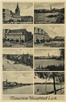 Lyck, Stadt, Kreis Lyck Lyck, 8 Ansichten, Straße der SA und Partie am See 