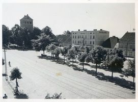 Lötzen, Stadt, Kreis Lötzen Lötzen, Marktplatz mit Kirche und Kaiserhof II 