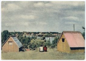 Nikolaiken Kr. Sensburg, Kreis Sensburg Nikolaiken Kr. Sensburg, Blick auf die Stadt vom Campingplatz aus II Masurische Seen