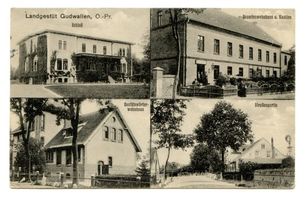 Gudwallen, Kreis Angerapp Gudwallen, Schloß, Wohnhaus, Wohnhaus, Straßenpartie 