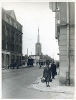 Elbing, Stadt, Stadtkreis Elbing Elbing, Durchblick zur zerstörten Innenstadt mit Nikolaikirche II Ostpreußen, Zweiter Weltkrieg und das Ende
