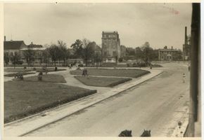 Lötzen, Stadt, Kreis Lötzen Lötzen, Angerburger Straße mit Parkanlagen 