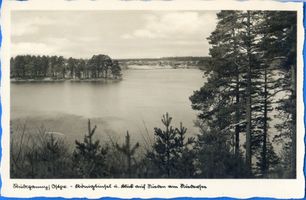 Niedersee, Kreis Sensburg Rudczanny, Königsinsel und Blick auf Nieden am Niedersee Рудчанни, Королевский остров и вид на Ниеден у озера Нидерзее