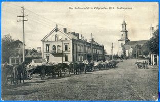 Ebenrode, Stadt, Kreis Ebenrode Stallupönen, Zerstörungen am Markt III Erster Weltkrieg