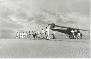 Rossitten Kr. Samland, Kreis Samland Rossitten Kr. Samland, Segler auf der Startdüne Rossitten Kr. Samland, Segelfliegerschule
