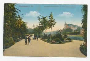 Königsberg (Pr.), Stadtkreis Königsberg Königsberg, Schloßteichpromenade mit Bogenschützen Königsberg, Schloßteich