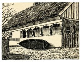  Kurische Nehrung, Fischerhaus auf der Nehrung Куршская коса, рыбацкий дом на косе