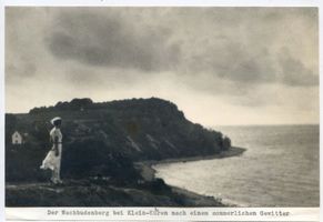 Klein Kuhren, Kreis Samland Klein Kuhren. Blick auf den Wachtbudenberg, Gewitterstimmung Samländische Steilküste