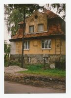 Metgethen, Ort und Bahnstation, Stadtkreis Königsberg Adolf-Hitler-Weg 33 Metgethen, Adolf-Hitler-Weg, Ecke Wiesenweg, ehemalige Villa Kuttenkeuler Metgethen, Häuser früher und heute