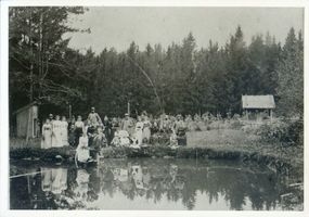 Albrechtsrode, Försterei, Kreis Goldap Kuiken Kr. Goldap (Försterei), 73. Geburtstag des Herrn von Knoblauch 