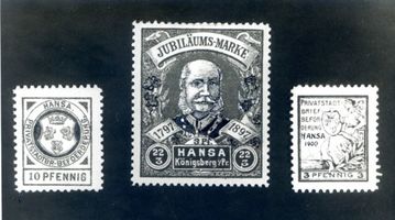 Königsberg (Pr.), Stadtkreis Königsberg Königsberg, Briefmarken der Königsberger Privatpost Hansa 