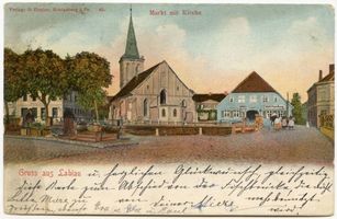 Labiau, Kreis Labiau Marktplatz Labiau, Markt mit Kirche I 