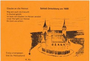 Ortelsburg, Stadt, Kreis Ortelsburg Ortelsburg, Alte Ordensburg,  Schloß Orttolsburg um 1600  
