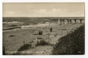 Neuhäuser, Kreis Samland Neuhäuser, Strand und Seebrücke 