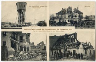 Soldau, Kreis Neidenburg Soldau, Zerstörungen in der Mühlenstraße Erster Weltkrieg
