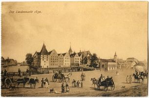 Königsberg (Pr.), Stadtkreis Königsberg Lindenmarkt Königsberg (Pr.), Lindenmarkt,  Lithographie Кёнигсберг (Пр.), Линденмаркт, литография