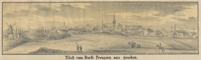 Tilsit, Stadt, Stadtkreis Tilsit  Tilsit, Tilsit vom Dorfe Preussen aus gesehen Tilsit, Luftbilder und Panoramen