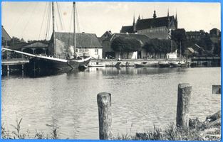 Frauenburg, Kreis Braunsberg Frauenburg, Hafen mit Blick auf den Dom Frauenburg, Dom