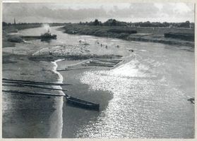  An der Gilge Elchniederung, Verkehr auf Kurischem Haff und Flüssen, Flußlandschaft