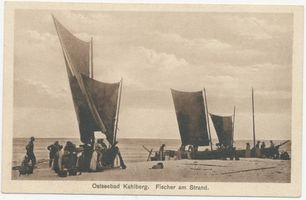 Kahlberg-Liep, Ort, Kreis Elbing Kahlberg, Fischer am Strand 
