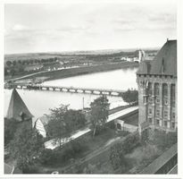 Marienburg, Westpr., Kreis Marienburg Marienburg i. Westpr., Blick vom Schloß auf die Nogat und Brücke II Мариенбург, Зап. Пруссия, вид от замка на Ногат и мост, II