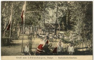 Löwenhagen, Ort, Kreis Samland Löwenhagen, Bahnhofsgarten II Лёвенхаген, вокзальный сад II