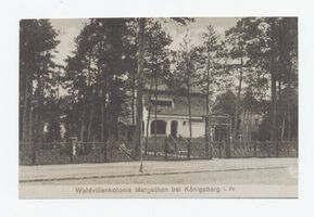 Metgethen, Ort und Bahnstation, Stadtkreis Königsberg Adolf-Hitler-Weg 21 Metgethen, Adolf-Hitler-Weg 21 Villa aus der Gründerzeit Metgethen, Häuser früher und heute