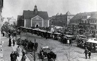 Neidenburg, Stadt, Kreis Neidenburg Großer Markt Neidenburg, Markttag am Markt Найденбург, базарный день на рыночной площади