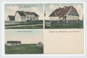 Rewellen, Kreis Elchniederung Rewellen Kr. Elchniederung, Geschäft, Schule, Besitzung Ревеллен, округ Эльхнидерунг, лавка, школа, имение